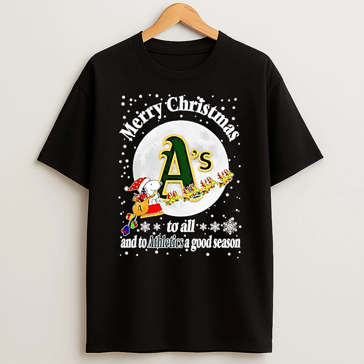 Snoopy Merry Christmas To All And To Oakland Athletics A Good Season Shirts