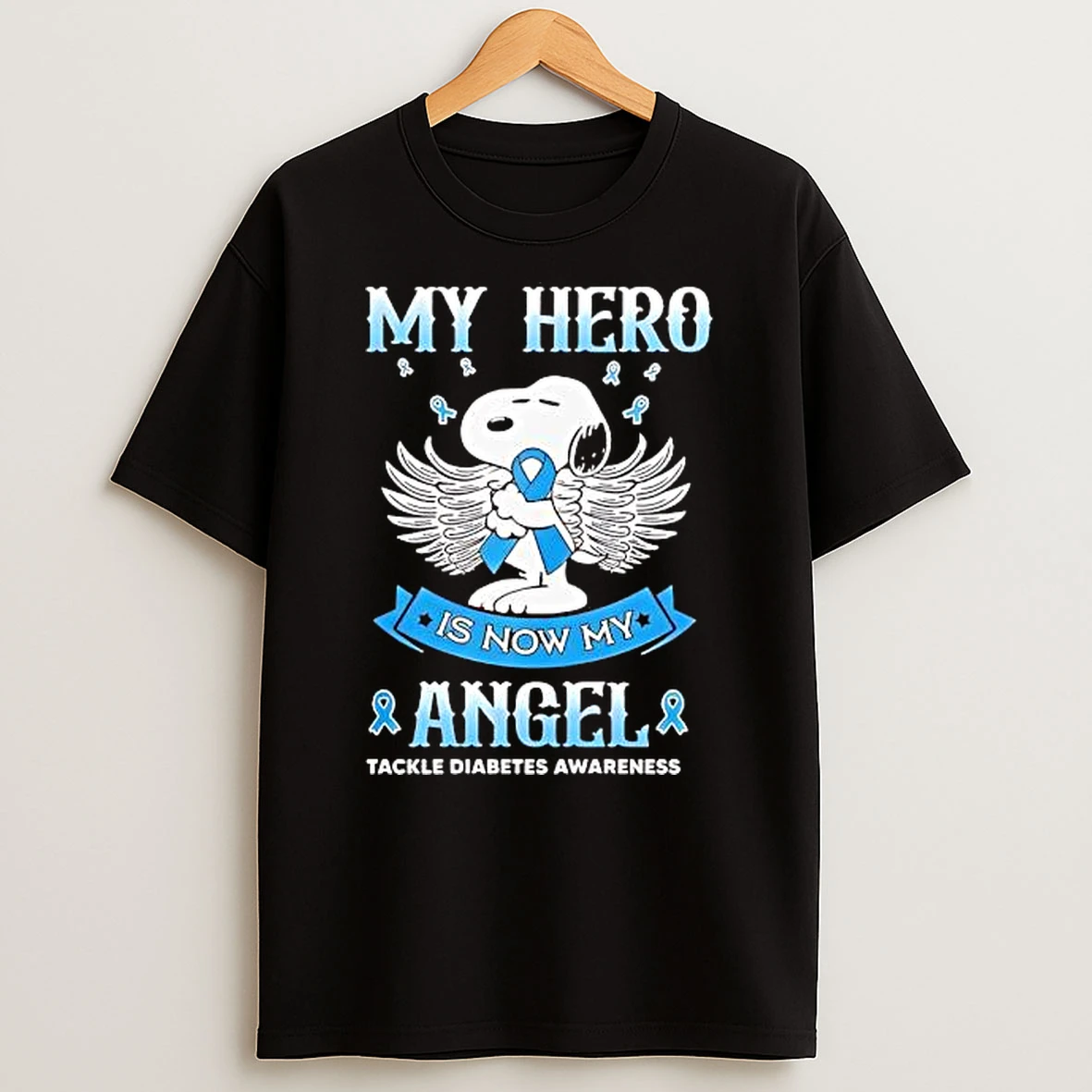 Snoopy My Hero Is Now My Angel Tackle Diabetes Awareness Shirts