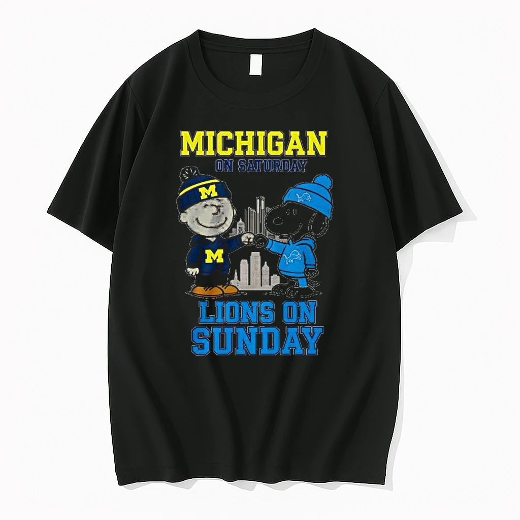 Snoopy Peanuts Michigan On Saturday Lions On Sunday Shirts