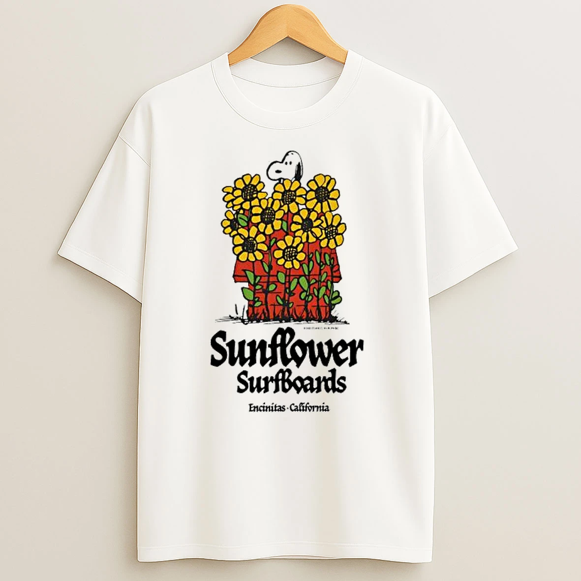 Snoopy Sunflower Surfboards Encinitas California Shirts
