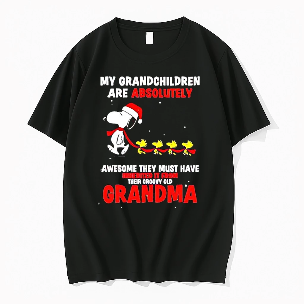 Snoopy Woodstock Santa Hats Awesome They Must Have Inherited It From Their Groovy Old Grandma Shirts