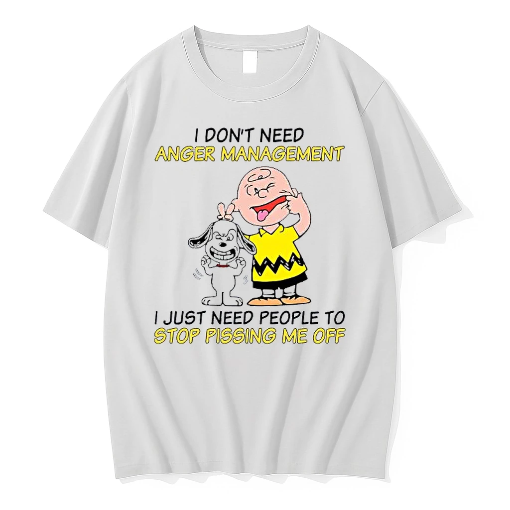 Snoopy And Charlie Brown I Dont Need Anger Management I Just Need People Shirts
