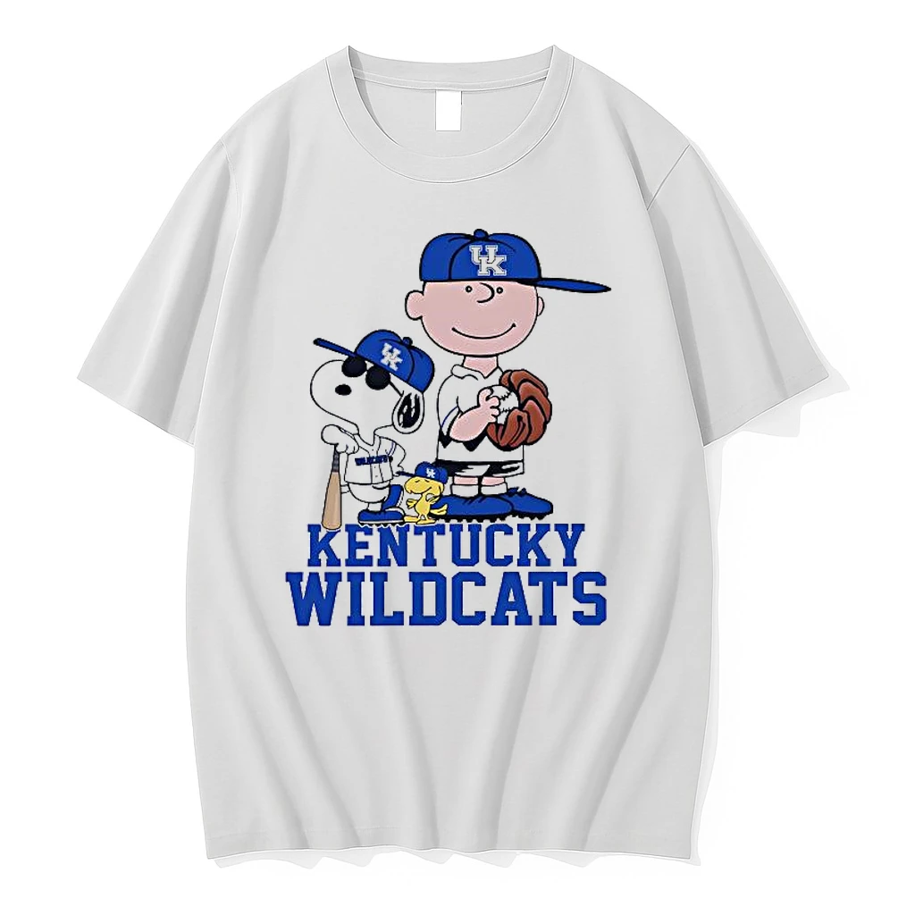 Snoopy And Charlie Brown Kentucky Wildcats Baseball Shirts