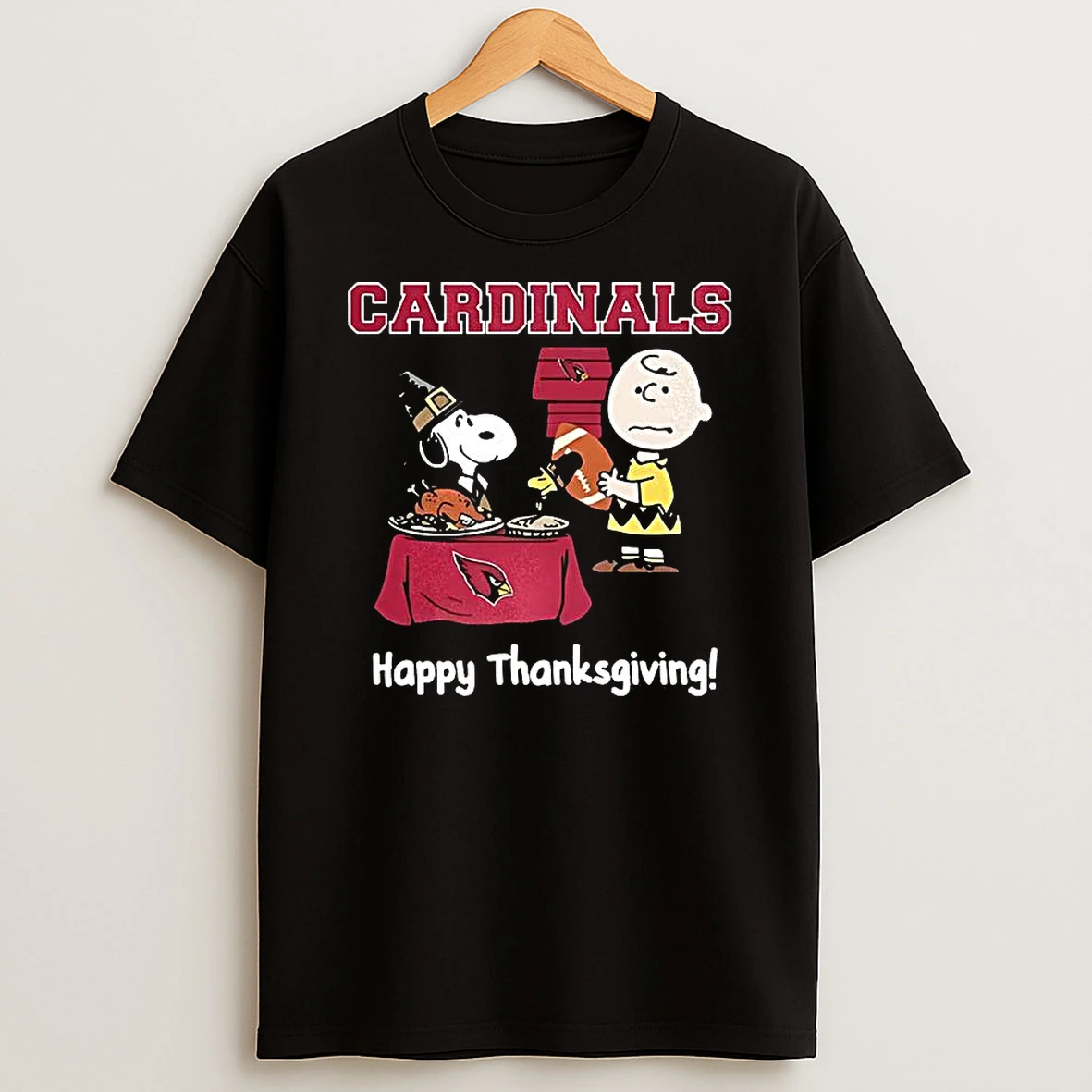 Snoopy And Charlie Brown X Arizona Cardinals Football Happy Thanksgiving Shirts