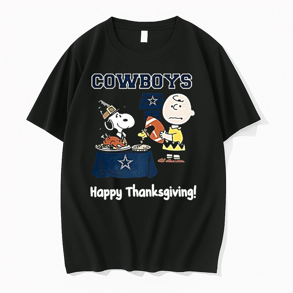 Snoopy And Charlie Brown X Dallas Cowboys Football Happy Thanksgiving Shirts
