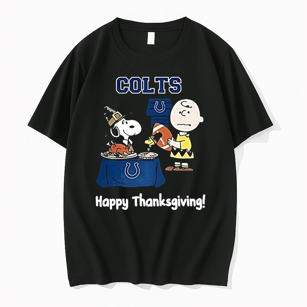 Snoopy And Charlie Brown X Indianapolis Colts Football Happy Thanksgiving Shirts