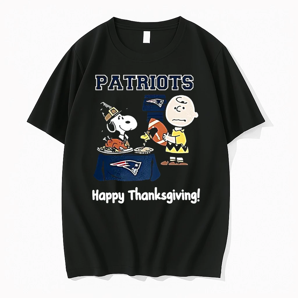 Snoopy And Charlie Brown X New England Patriots Football Happy Thanksgiving Shirts