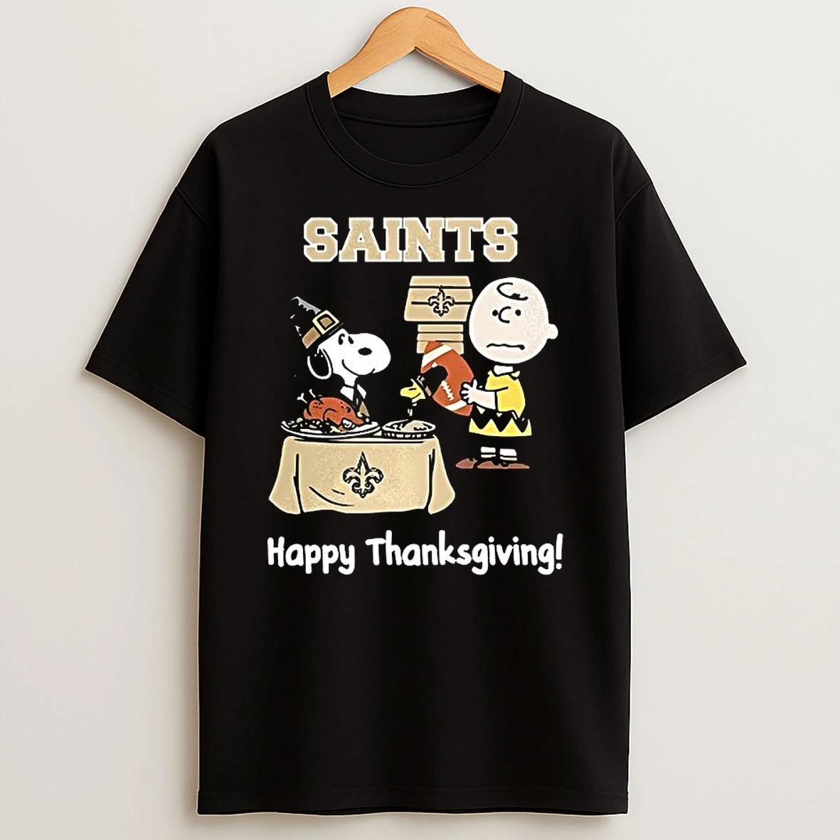 Snoopy And Charlie Brown X New Orleans Saints Football Happy Thanksgiving Shirts