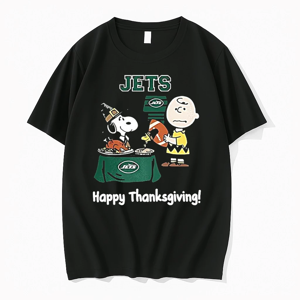 Snoopy And Charlie Brown X New York Jets Football Happy Thanksgiving Shirts