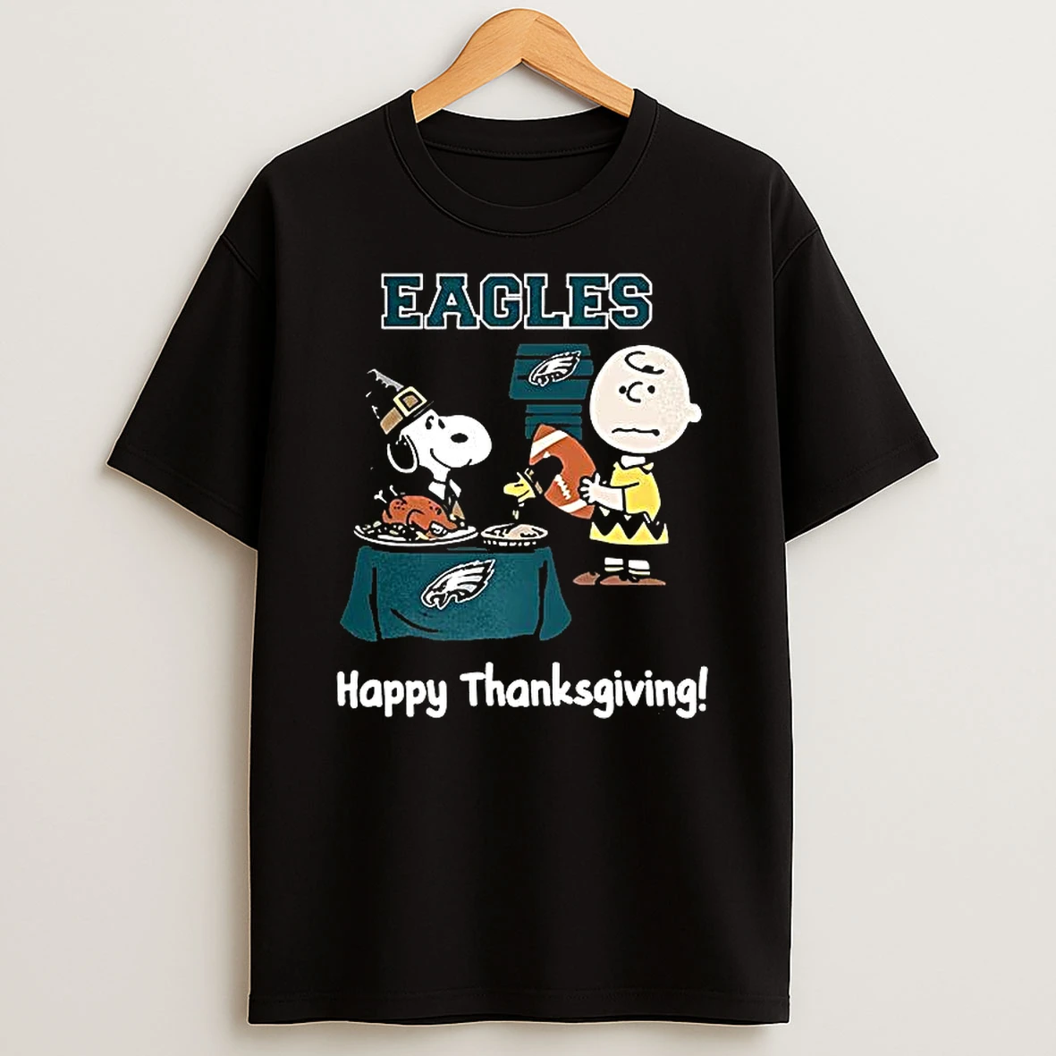 Snoopy And Charlie Brown X Philadelphia Eagles Football Happy Thanksgiving Shirts