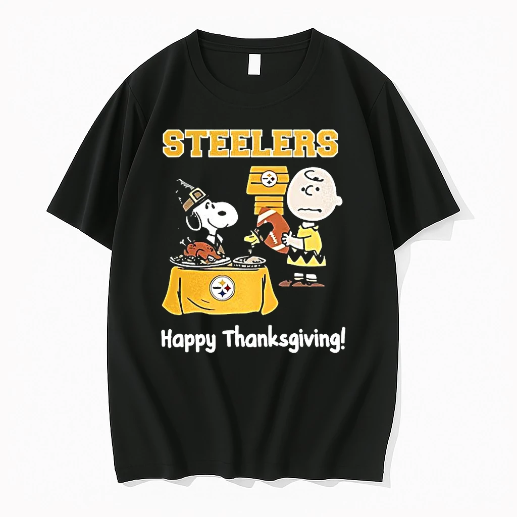 Snoopy And Charlie Brown X Pittsburgh Steelers Football Happy Thanksgiving Shirts