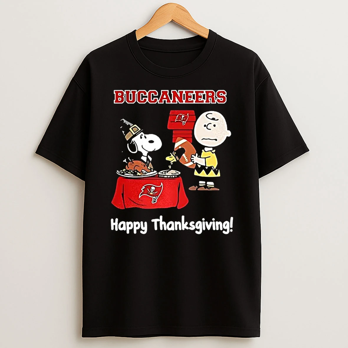 Snoopy And Charlie Brown X Tampa Bay Buccaneers Football Happy Thanksgiving Shirts