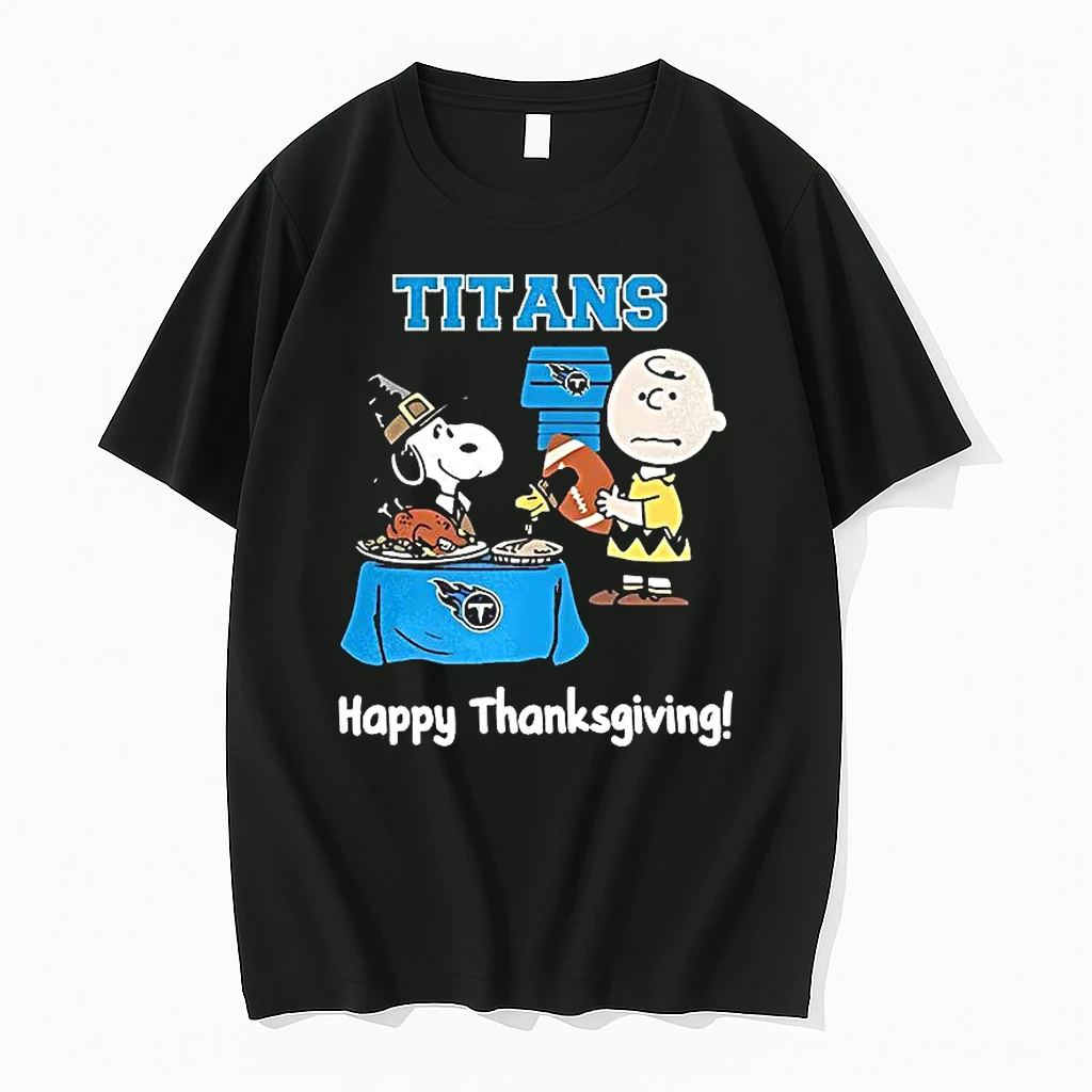 Snoopy And Charlie Brown X Tennessee Titans Football Happy Thanksgiving Shirts