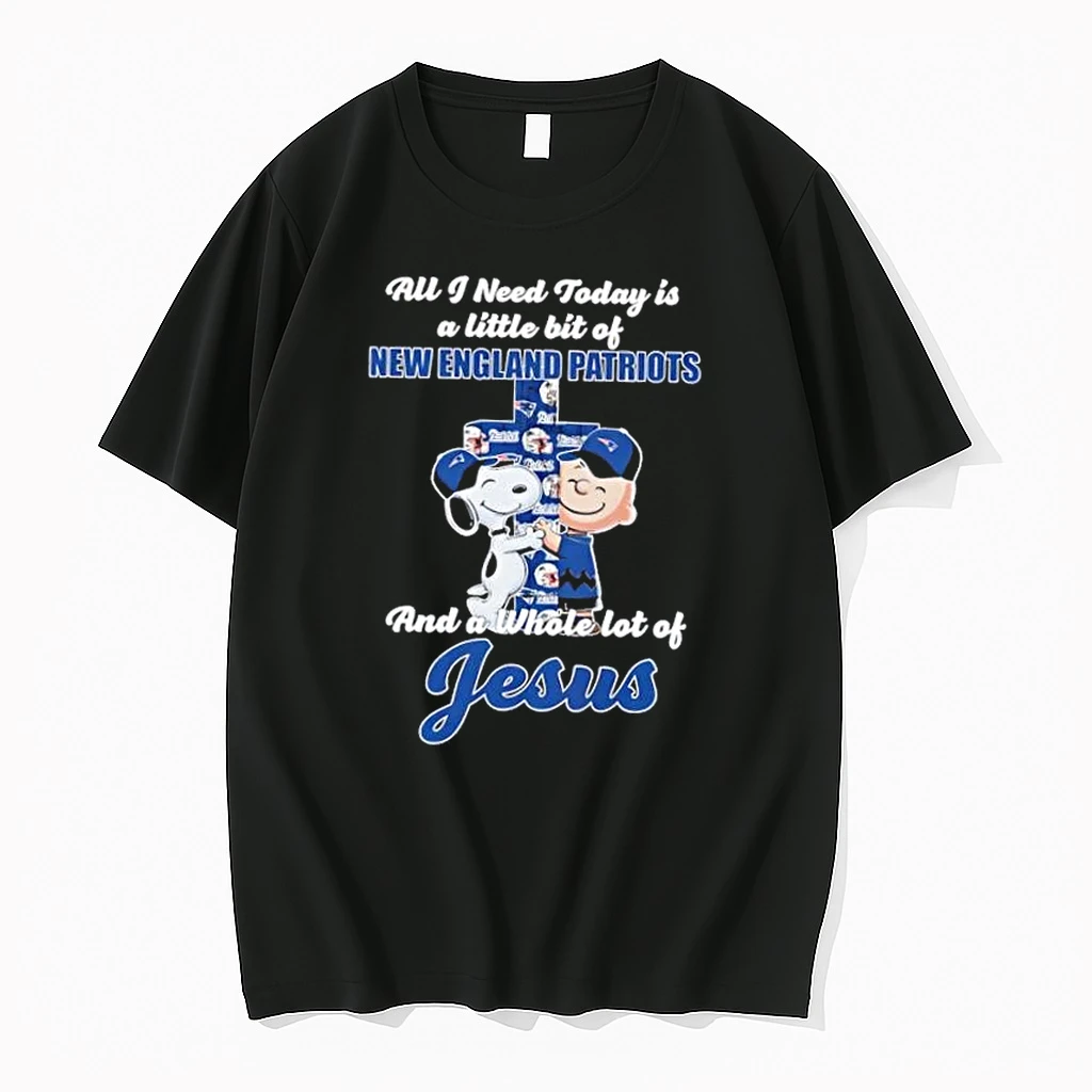 Snoopy And Charlie Brown Hug Cross A Little Bit Of New England Patriots And A Whole Lot Of Jesus Shirts