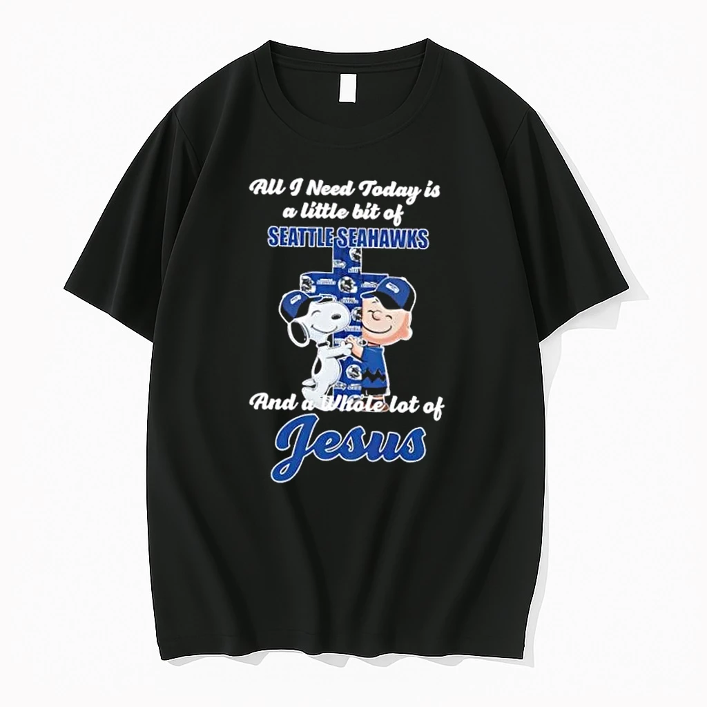 Snoopy And Charlie Brown Hug Cross A Little Bit Of Seattle Seahawks And A Whole Lot Of Jesus Shirts