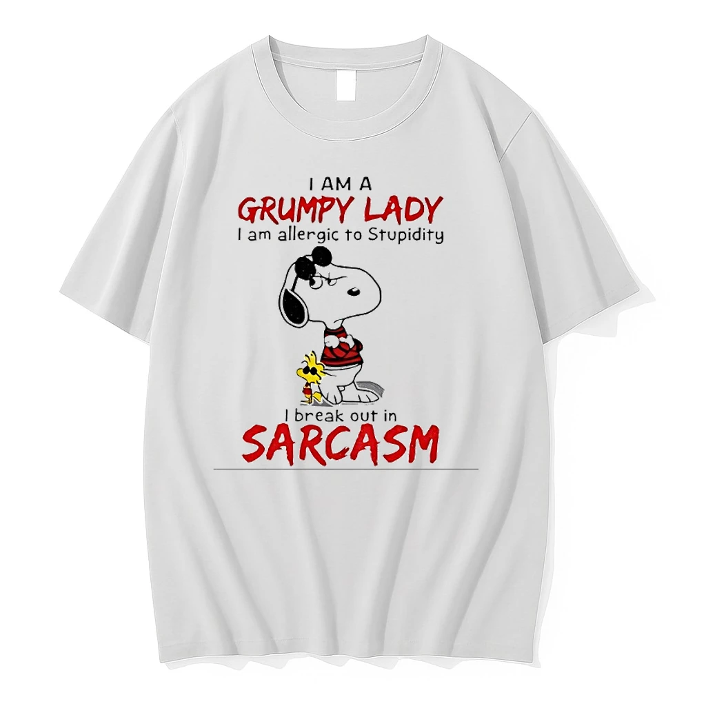 Snoopy And Woodstock I Am A Grumpy Lady I Am Allergic To Stupidity I Break Out In Sarcasm Shirts