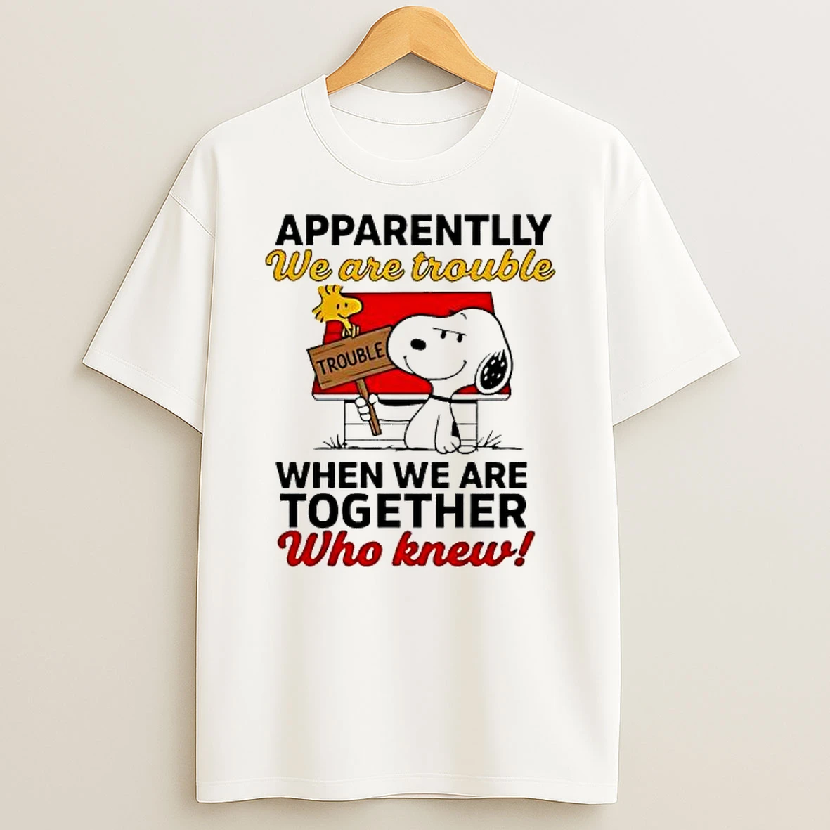 Snoopy And Woodstock Apparently We Are Trouble When We Are Together Who Knew Shirts