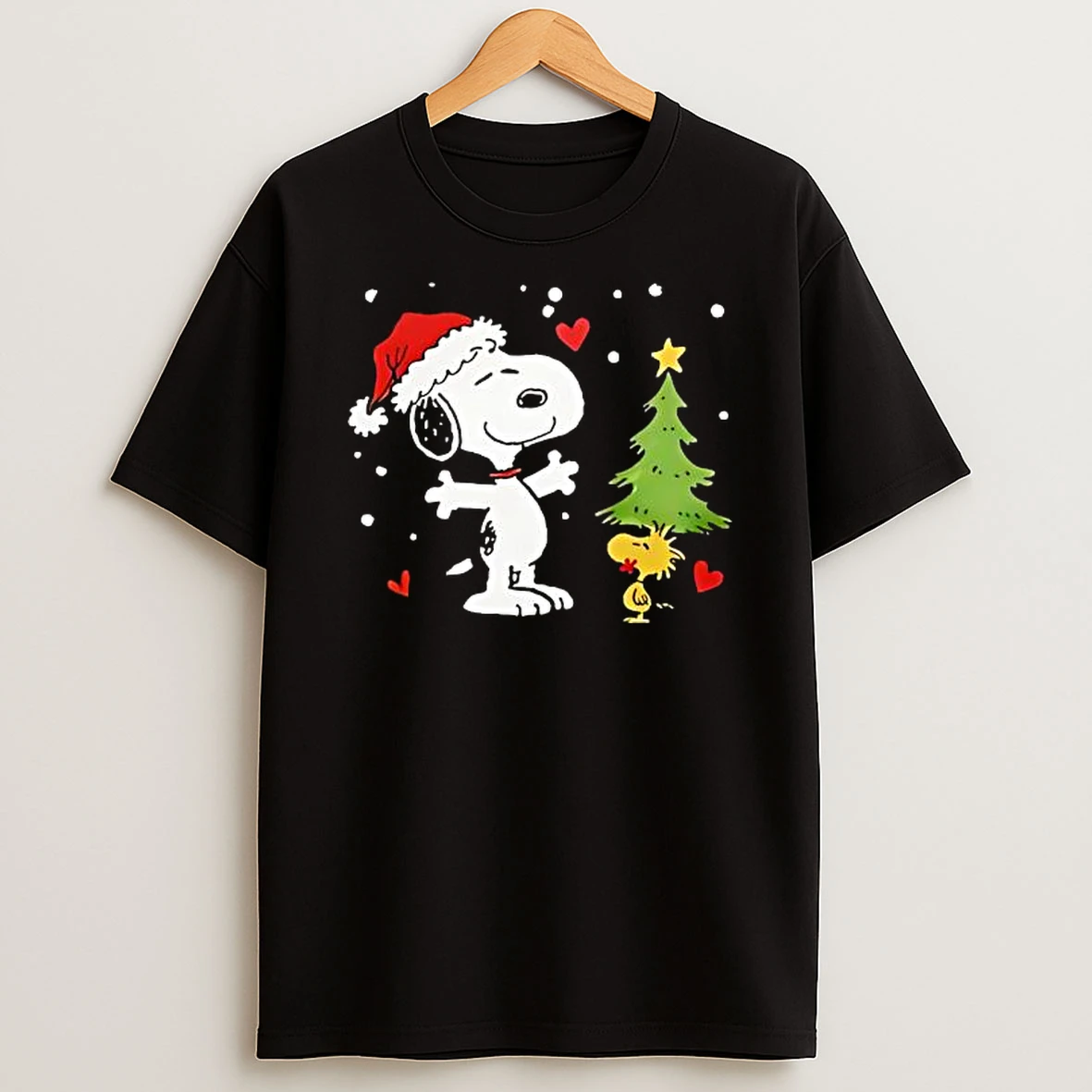 Snoopy And Woodstock Decorating Christmas Tree Shirts