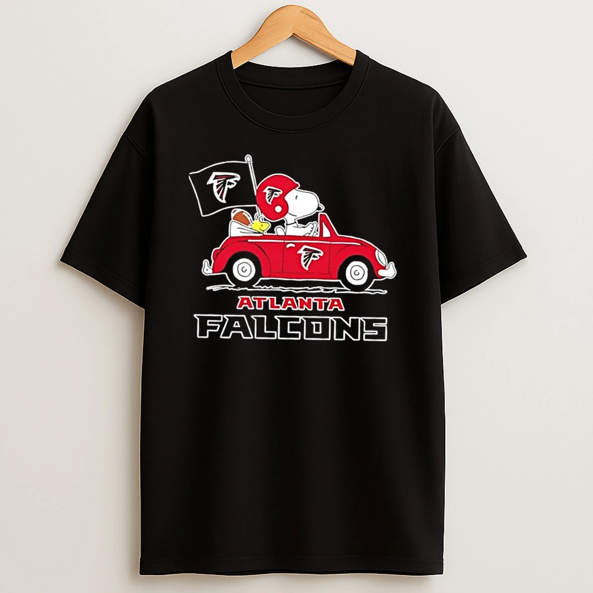 Snoopy And Woodstock Driving Car Atlanta Falcons Football Shirts