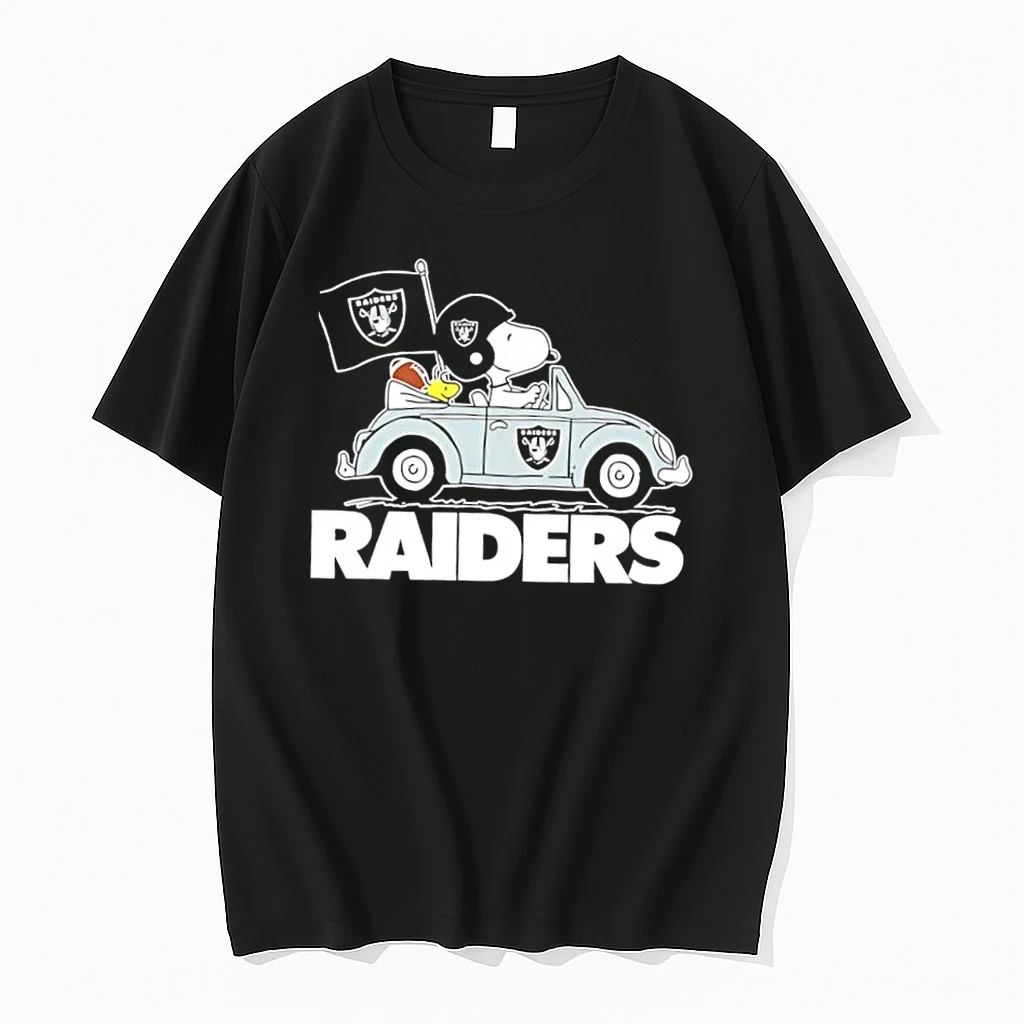 Snoopy And Woodstock Driving Car Las Vegas Raiders Football Shirts