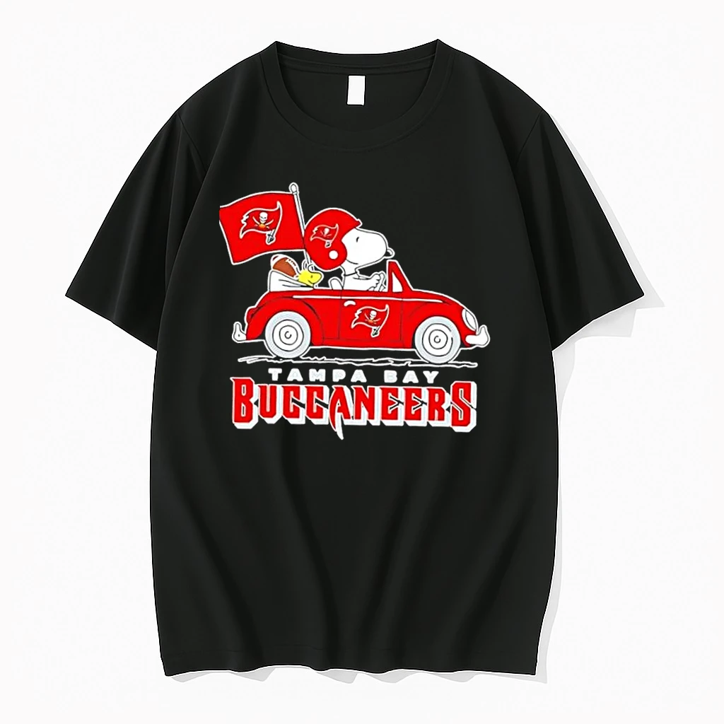 Snoopy And Woodstock Driving Car Tampa Bay Buccaneers Football Shirts