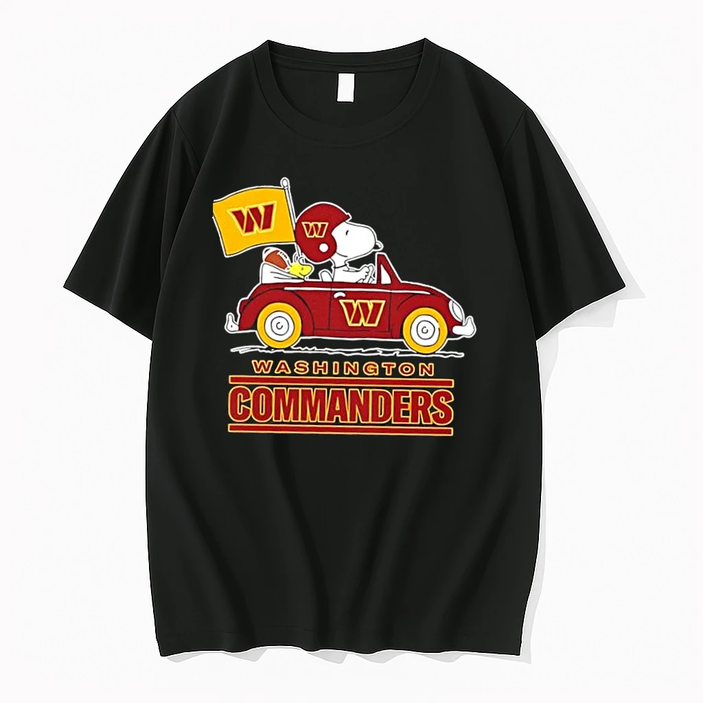 Snoopy And Woodstock Driving Car Washington Commanders Football Shirts