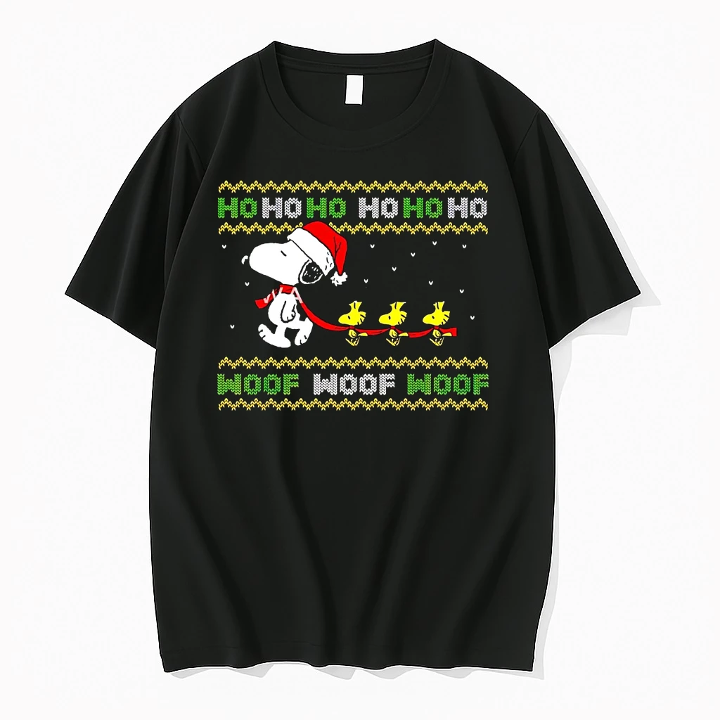 Snoopy And Woodstock Ho Ho Ho Woof Woof Woof Ugly Christmas Shirts