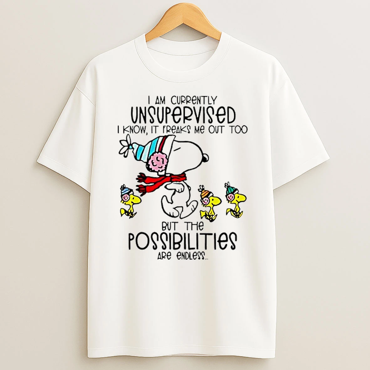 Snoopy And Woodstock I Am Currently Unsuperyised I Know Shirts