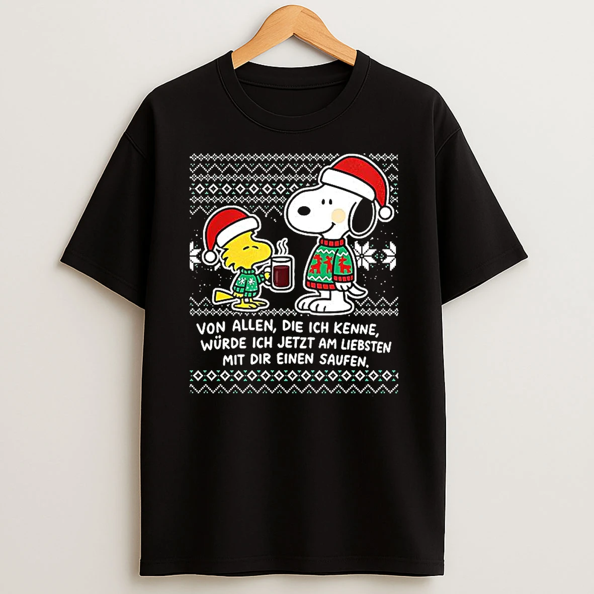 Snoopy And Woodstock Mit Dir Einen Saufen Ugly Christmas Shirts