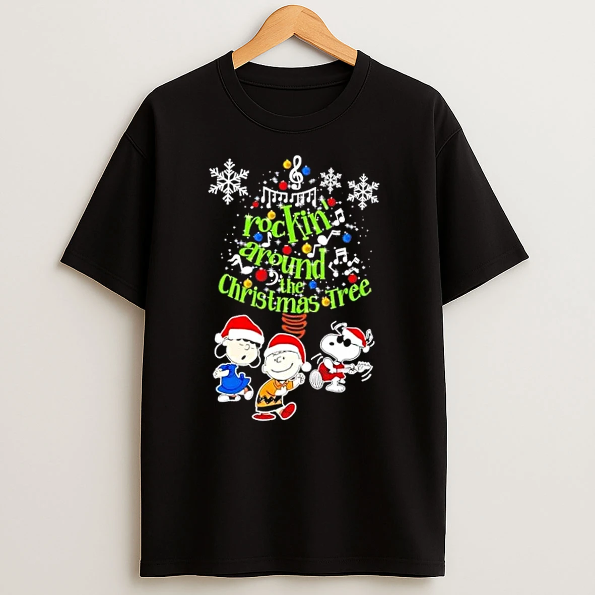 Snoopy And Friends Rockin Around Christmas Tree Shirts