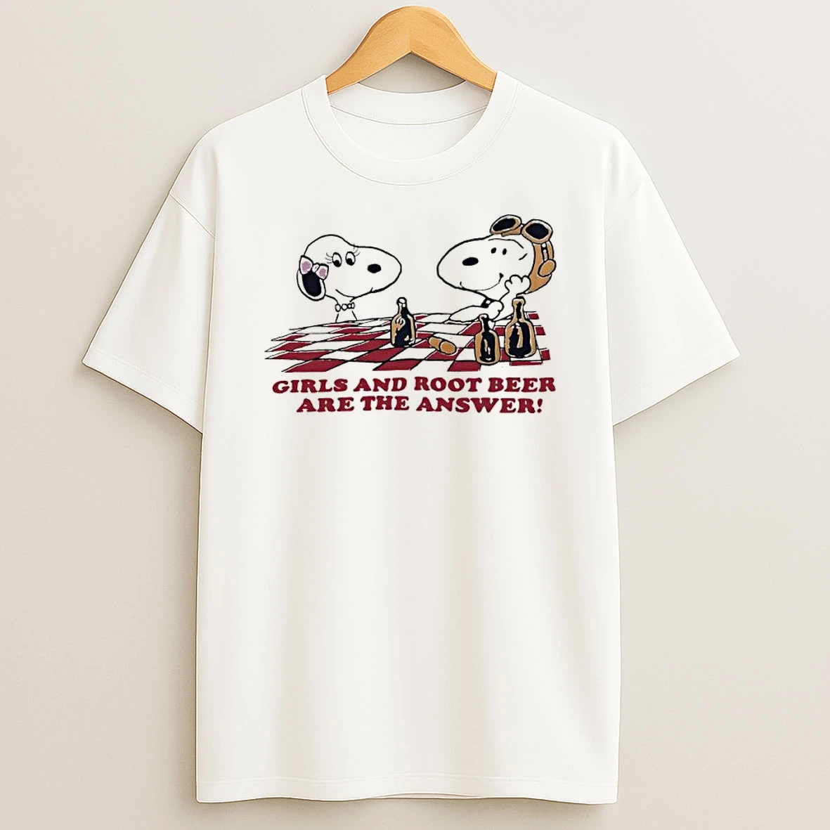 Snoopy Girls And Root Beer Are The Answer Shirts