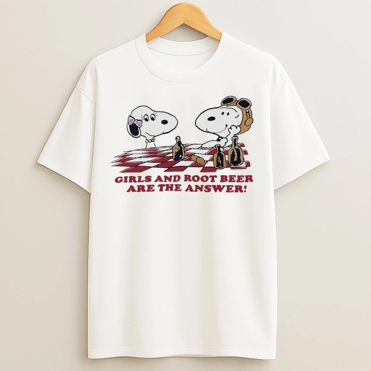 Snoopy Girls And Root Beer Are The Answer T Shirts