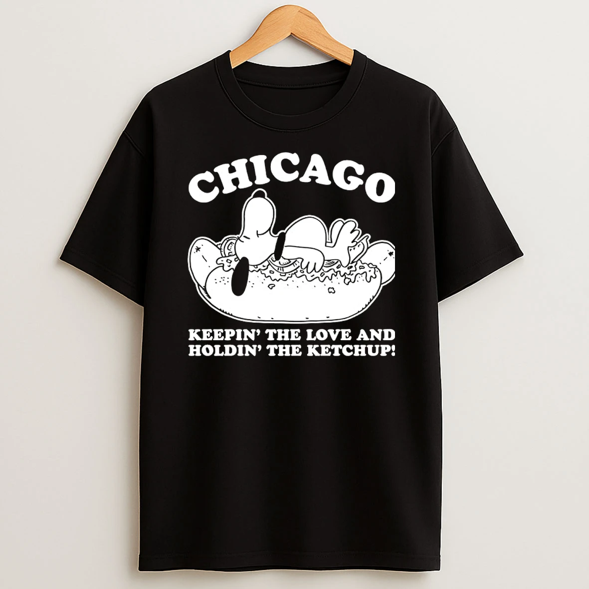 Snoopy Hot Dog Chicago Keeping The Love And Holding The Ketchup Shirts