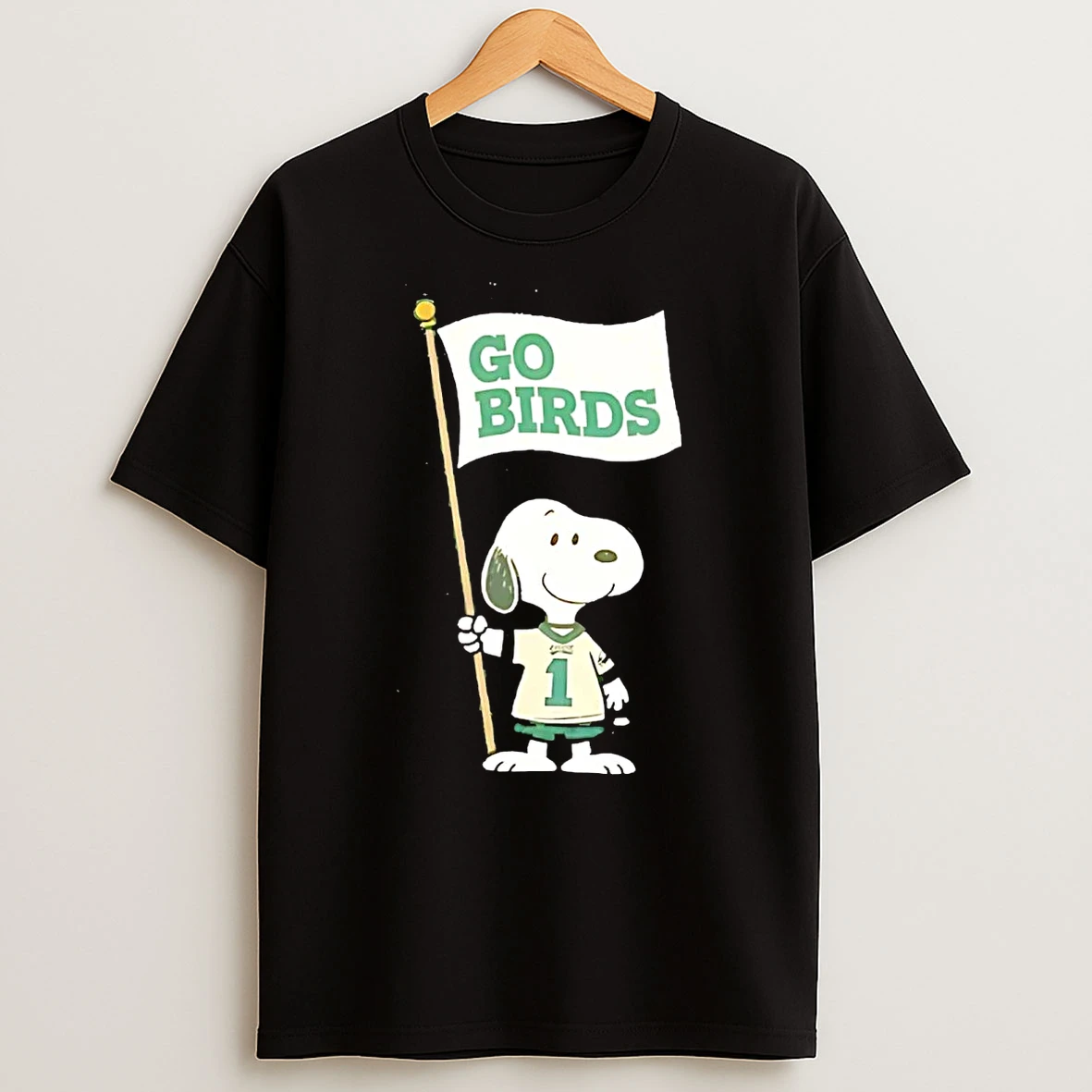 Snoopy Waving Go Birds Flag Philadelphia Eagles Shirts