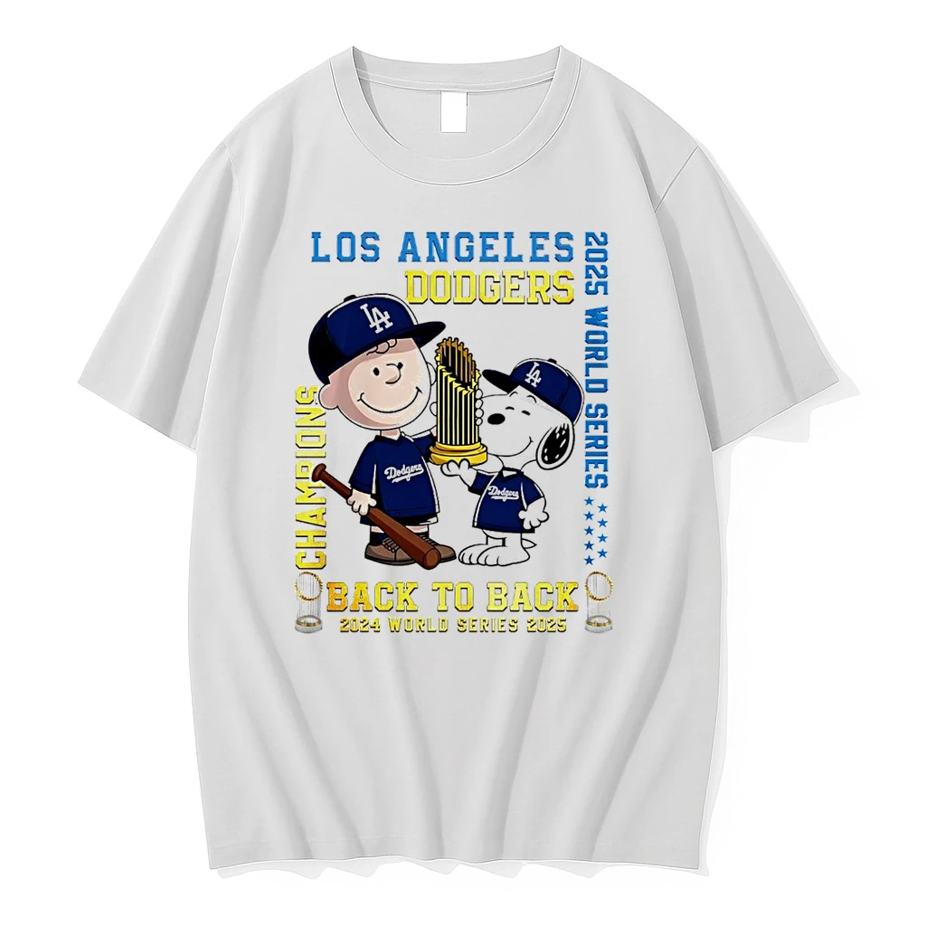 Snoopy X Los Angeles Dodgers World Series Champions 2024 Back To Back 2025 Shirts