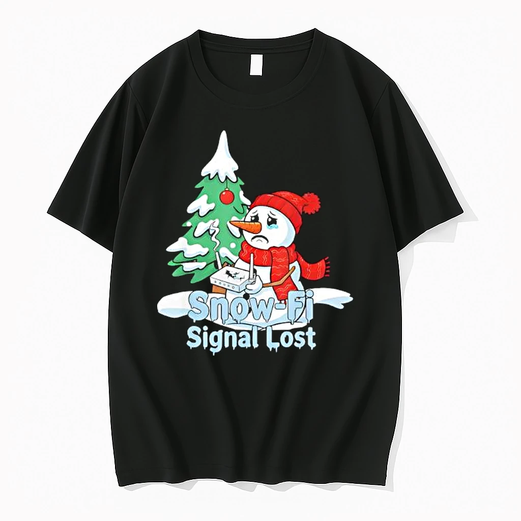 Snow Fi Signal Lost Funny Snowman Christmas Shirts