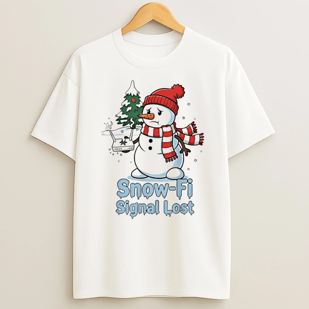 Snow Fi Signal Lost Snowman Christmas Shirts