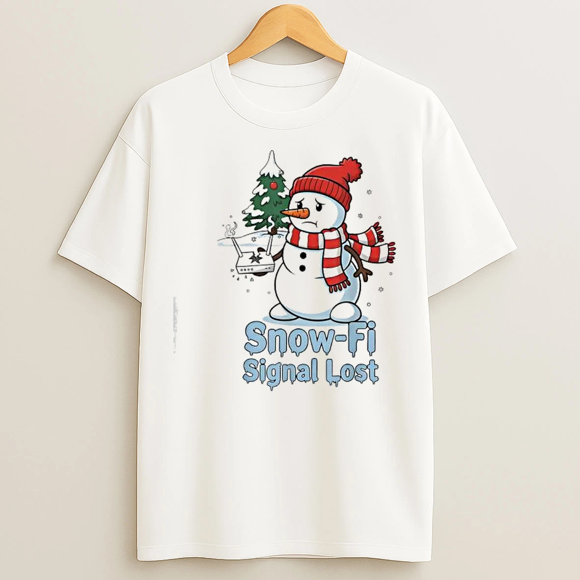 Snow Fi Signal Lost Snowman Christmas T Shirts