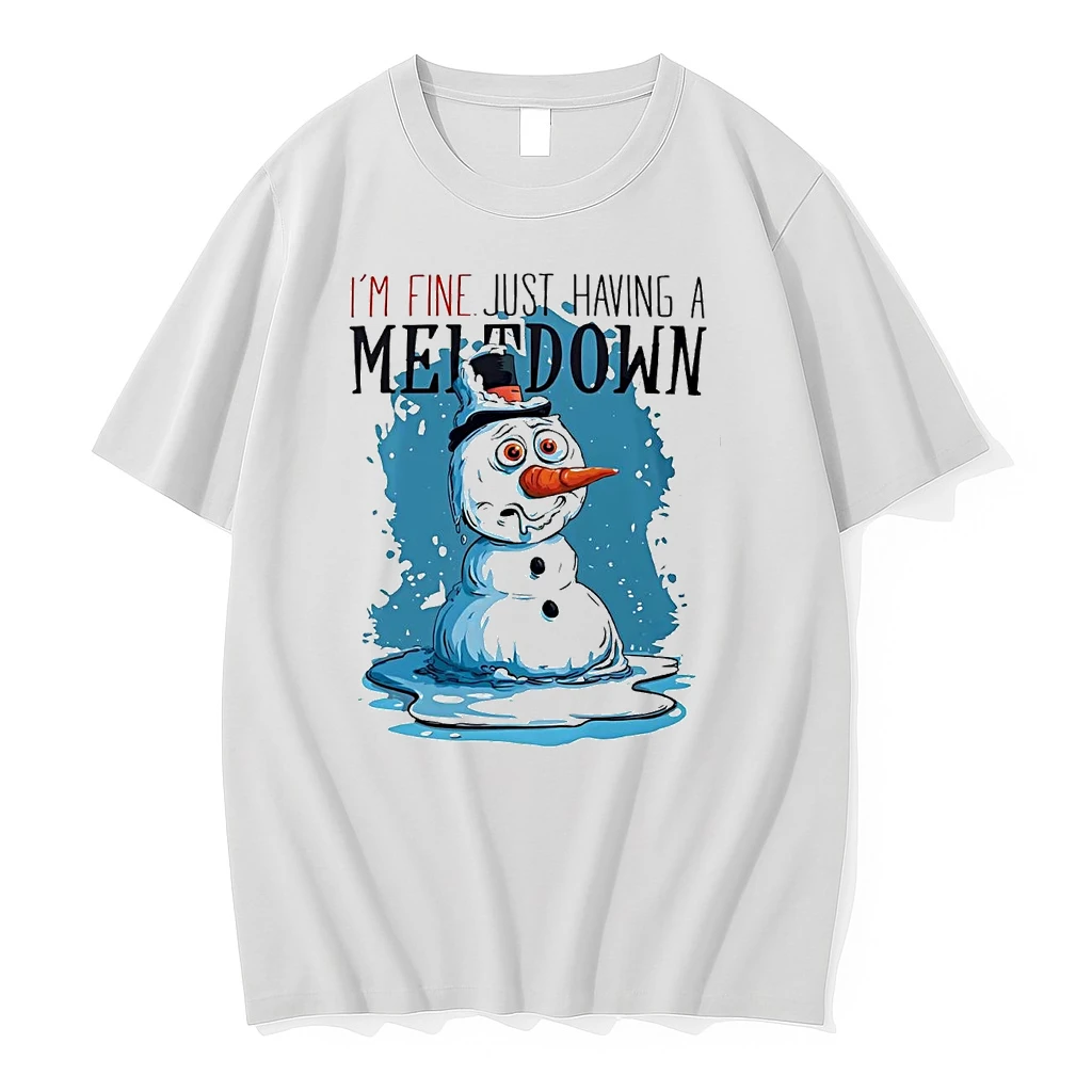 Snowman Im Fine Just Having A Meltdown Christmas Shirts