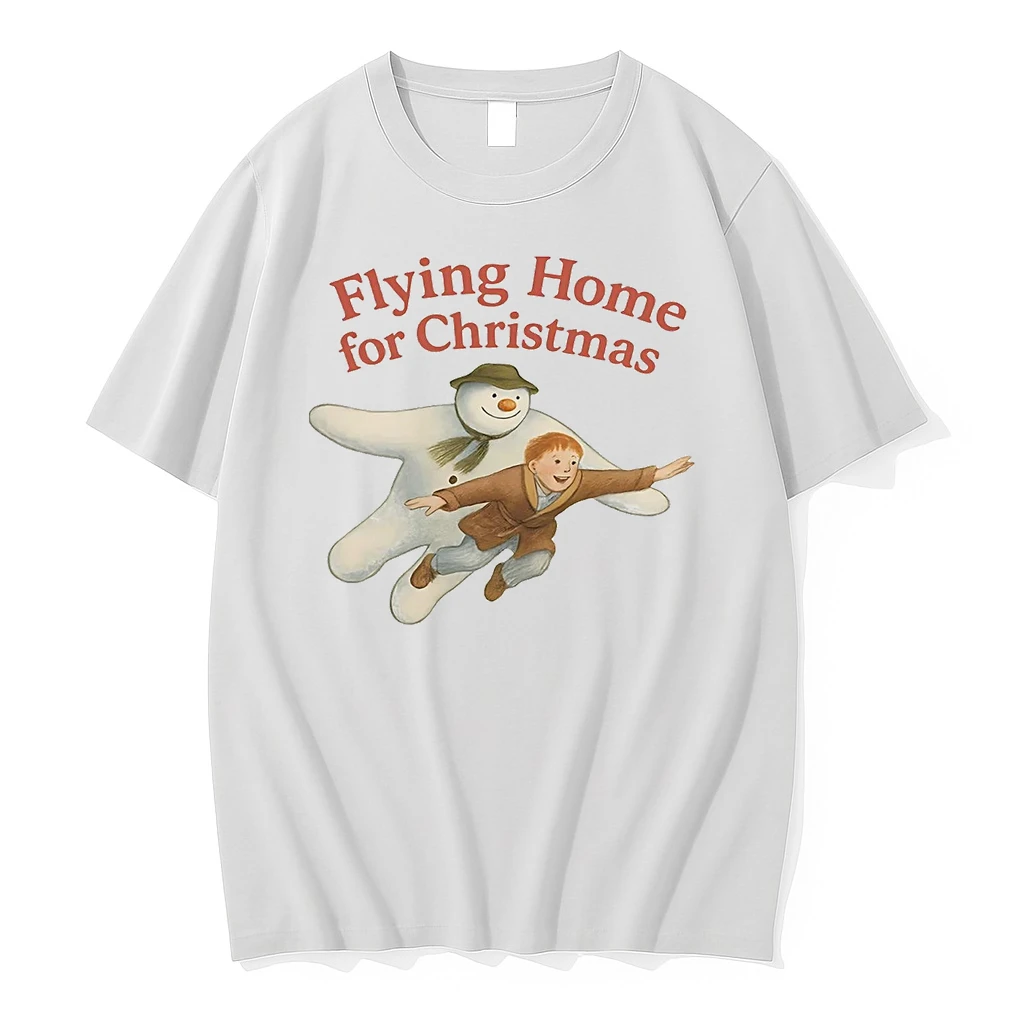 Snowman Flying Home For Christmas Shirts