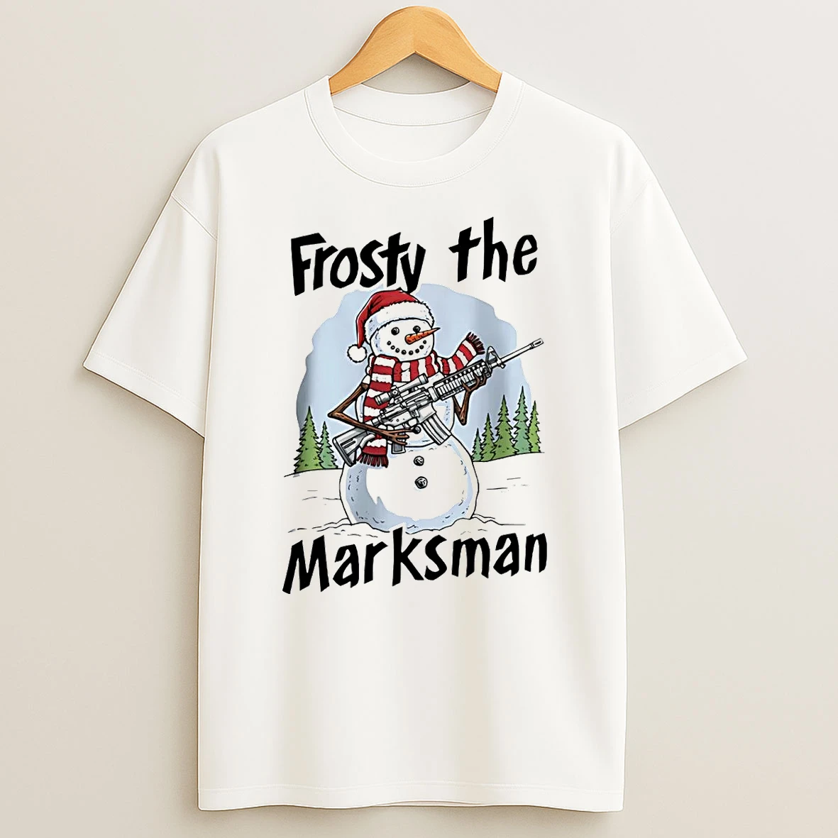 Snowman Frosty The Marksman Christmas Shirts