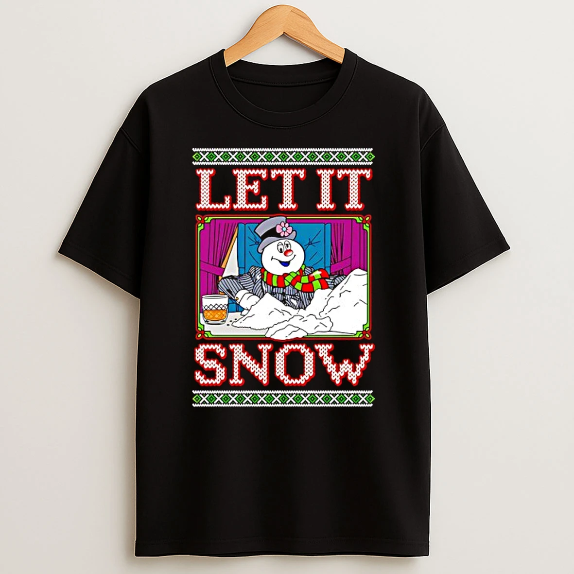 Snowman Let It Snow Merry Christma Ugly Shirts