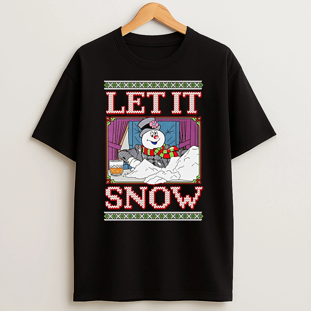 Snowman Let It Snow Ugly Christmas Shirts