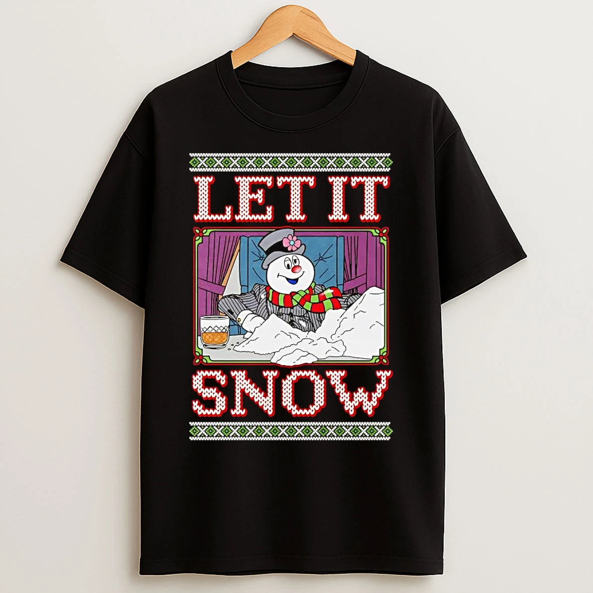 Snowman Let It Snow Ugly Christmas T Shirts
