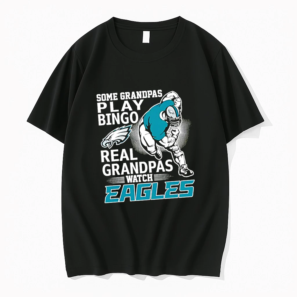 Some Grandpas Play Bingo Real Grandpas Watch Philadelphia Eagles Logo Player Jersey Shirts