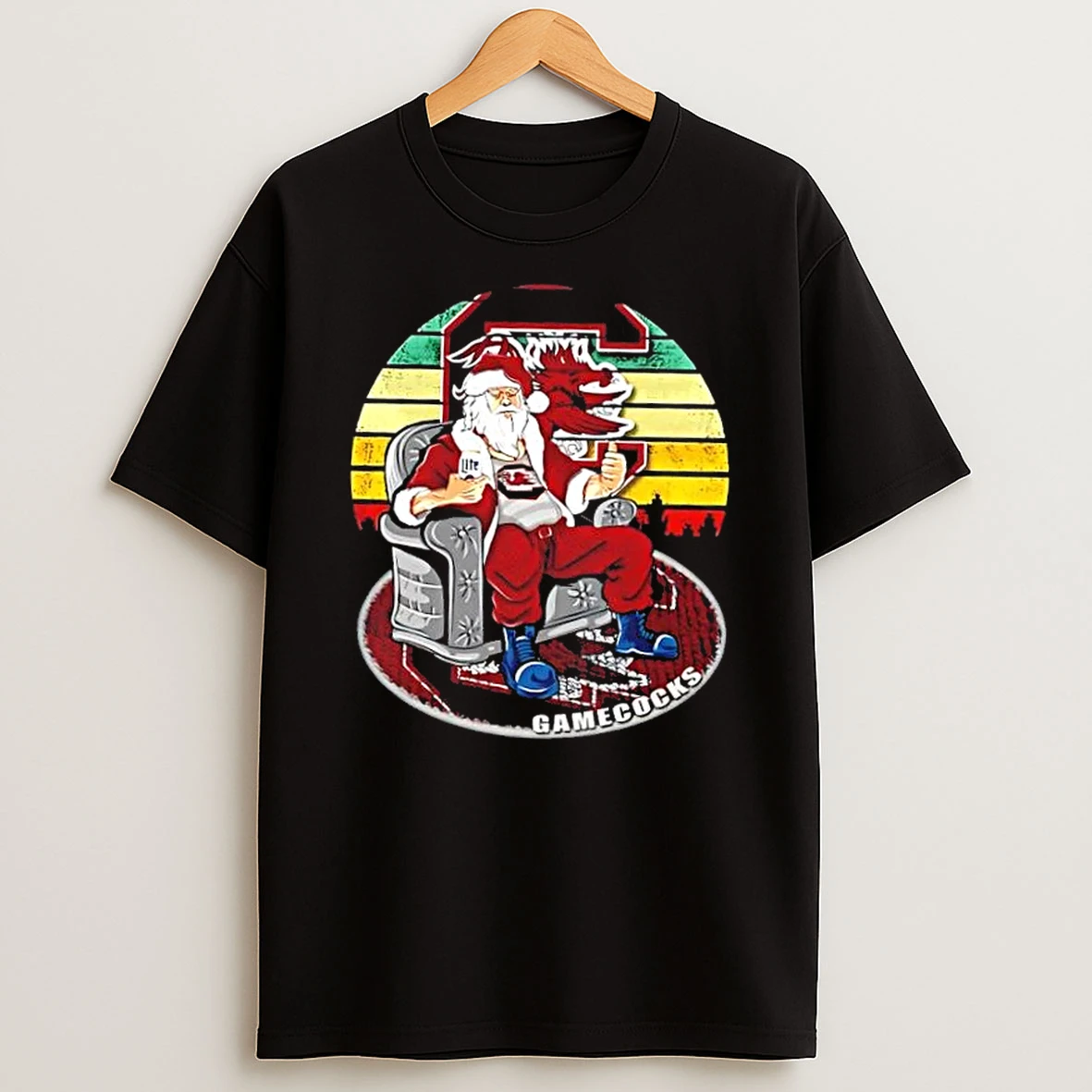 South Carolina Gamecocks X Santa Claus Christmas Vintage Shirts