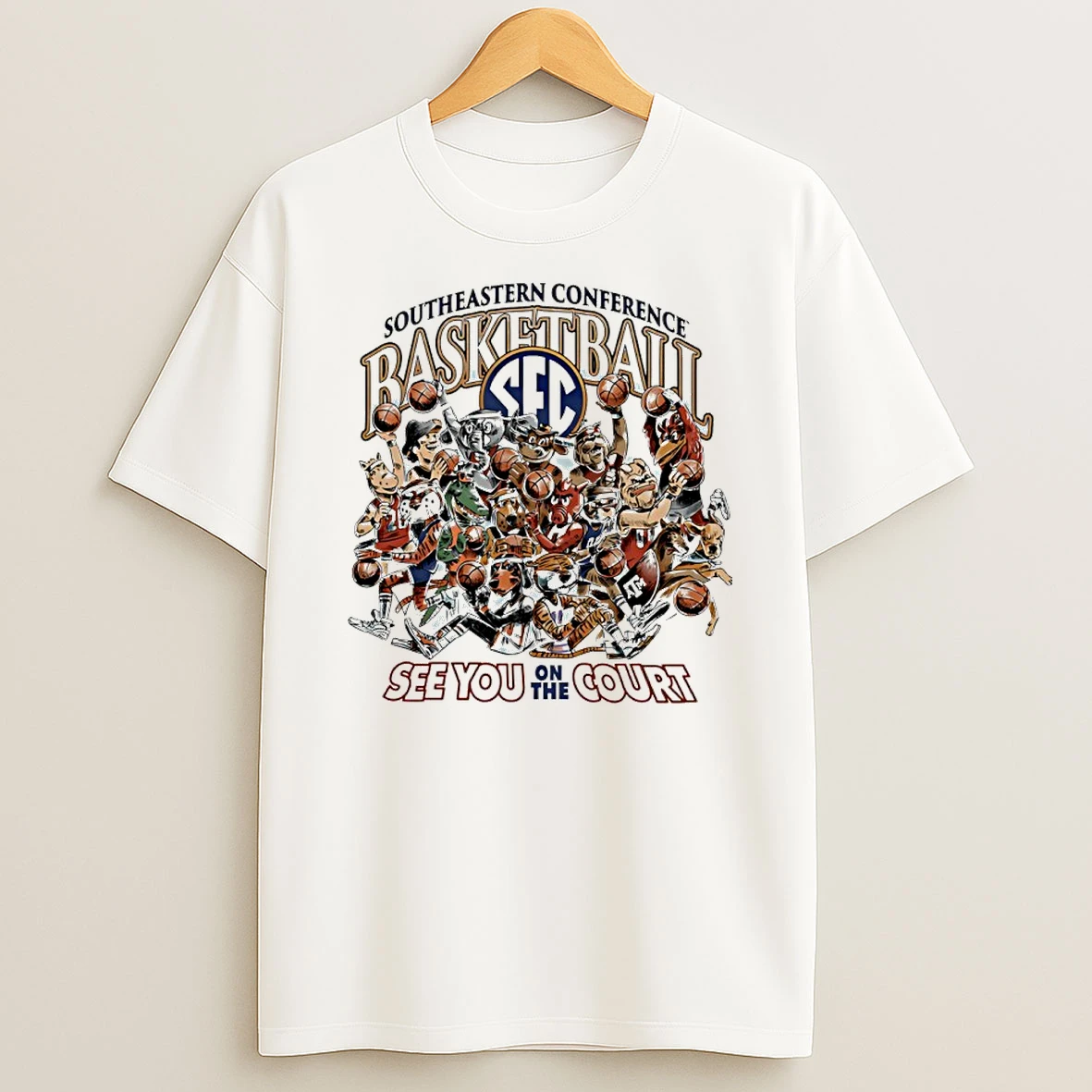 Southeastern Conference See You On The Court Mississippi State Sec Ballers Mascot Shirts