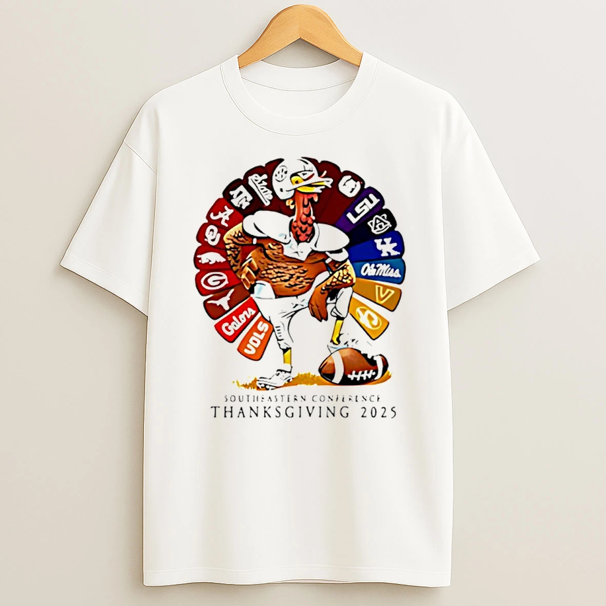 Southeastern Conference Thanksgiving 2025 Turkey Sport Teams Shirts