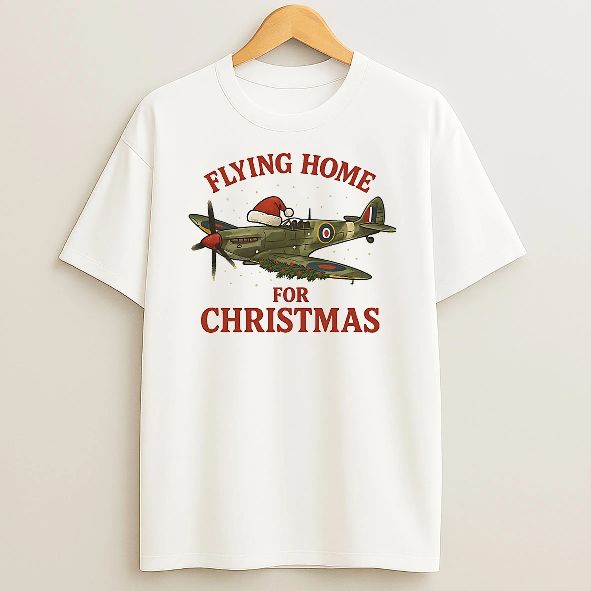 Spitfire Flying Home For Christmas Shirts