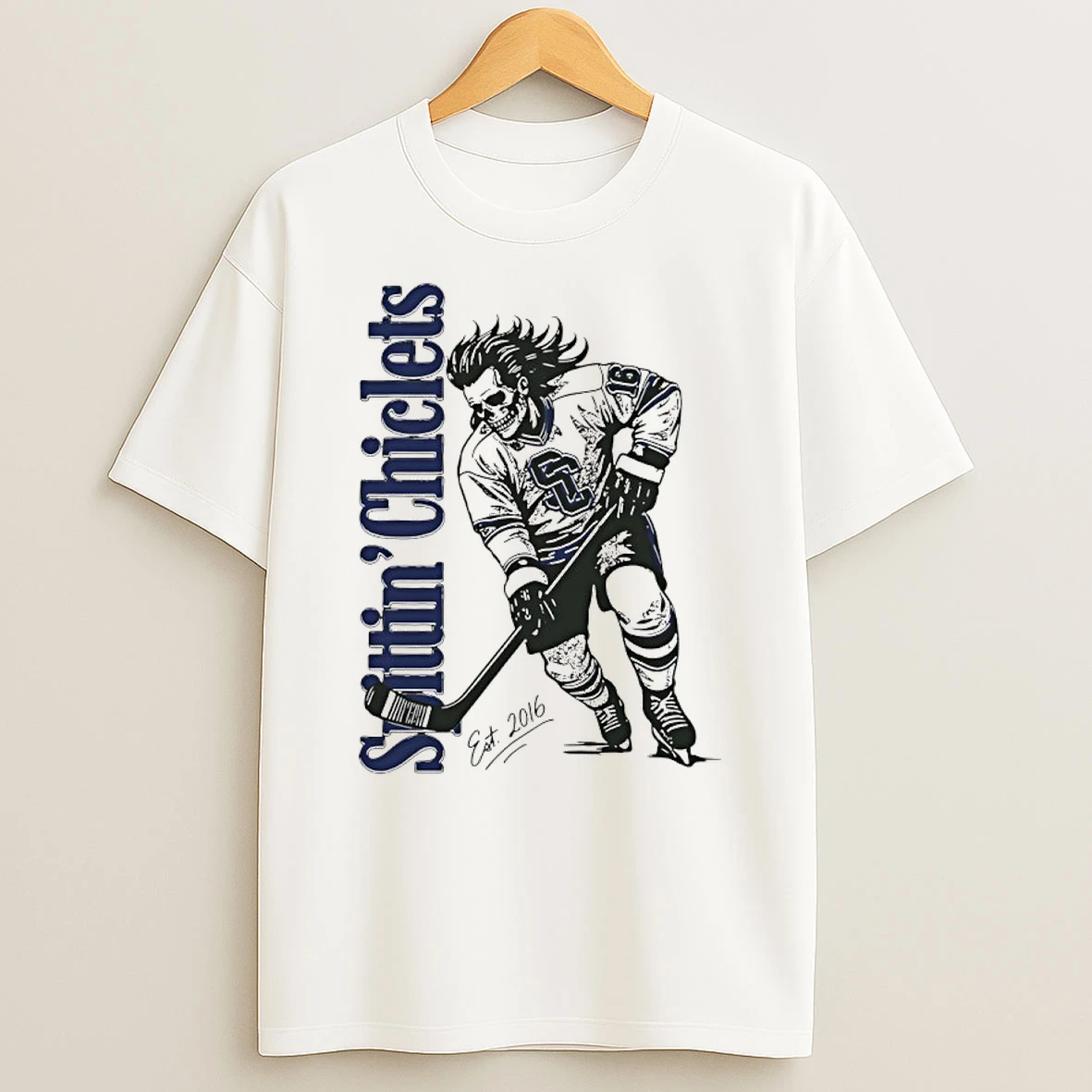 Spittin Chiclets Skullet Vertical Hockey Shirts